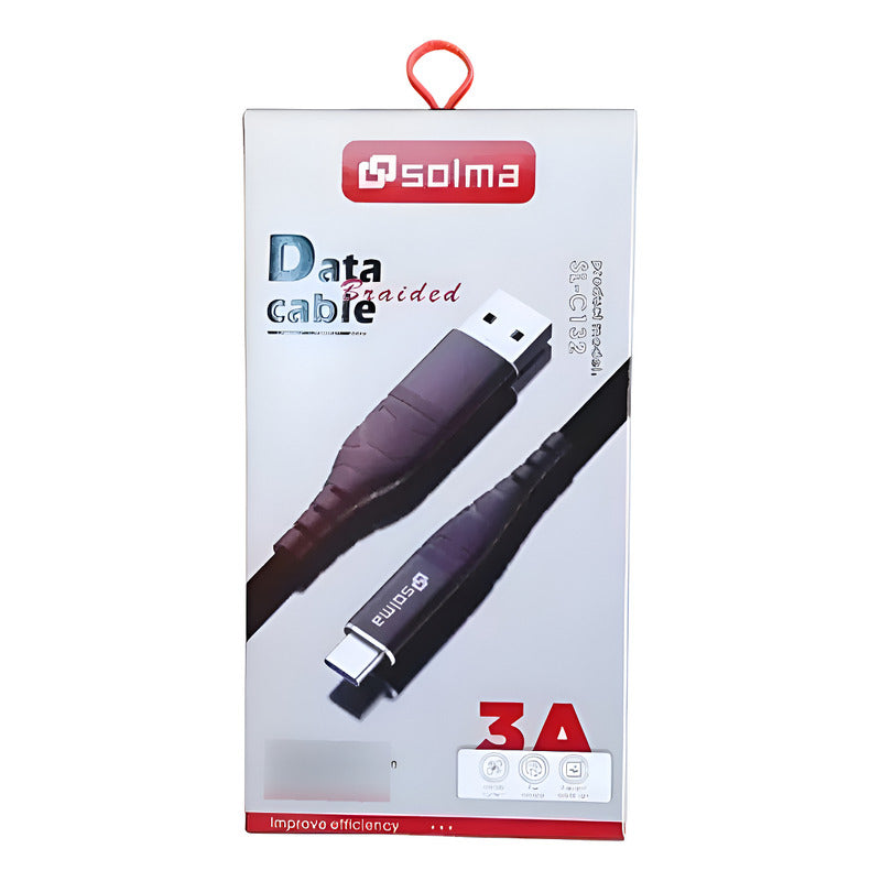 Cables Modelo Sl-c132 Marca Solma 3a Carga Rápida Tipo C Black