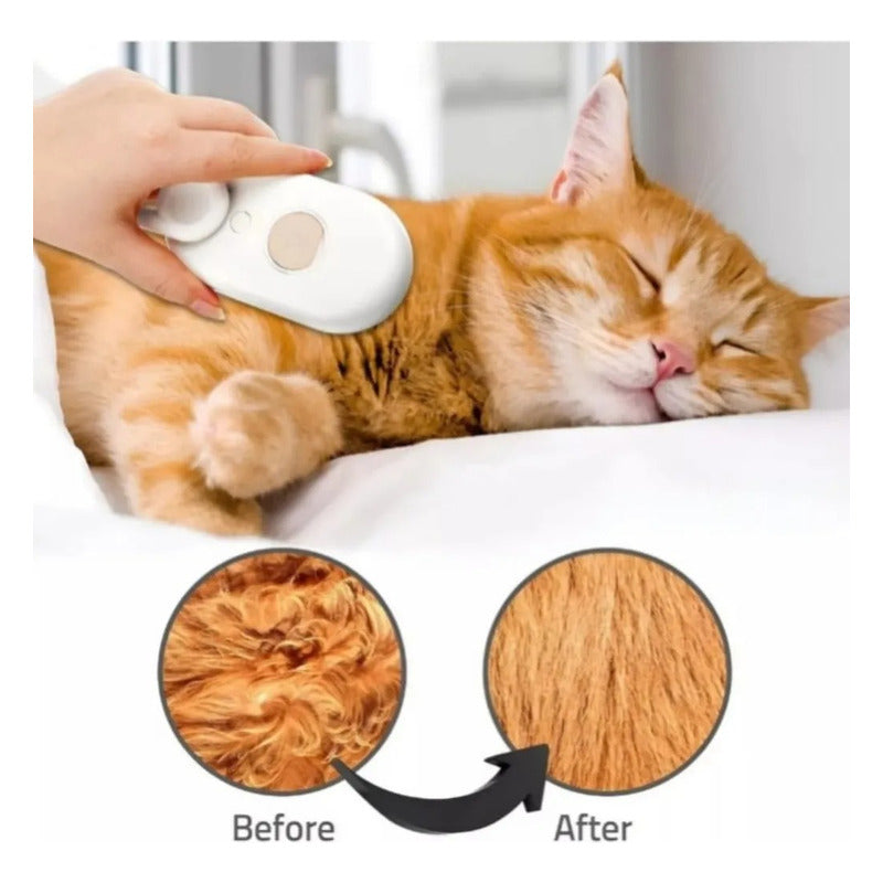 Cepillo A Vapor Automático Blanco Para Mascotas,quita Pelos Blanco