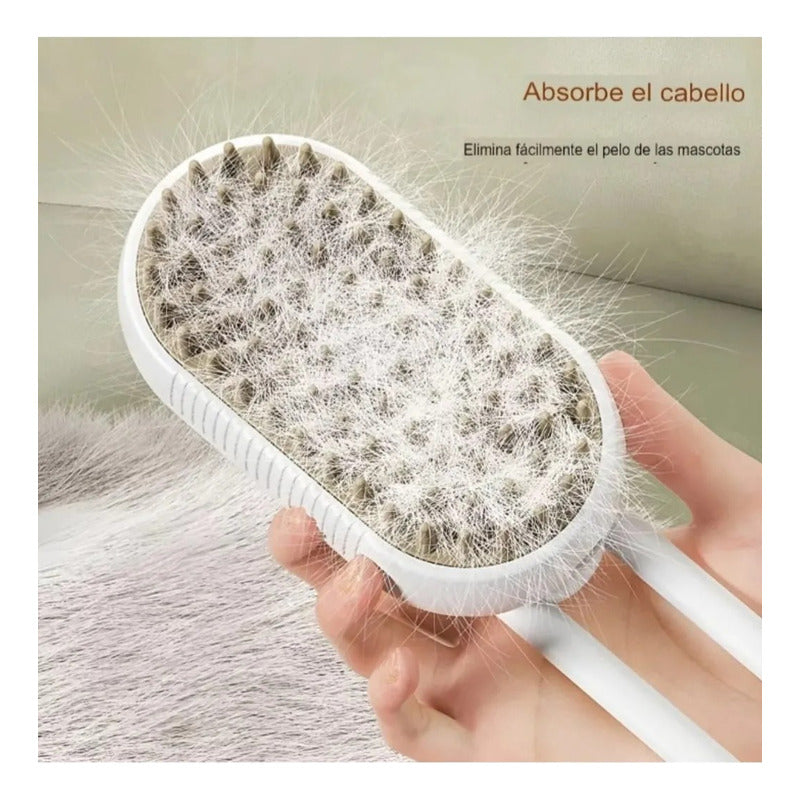 Cepillo A Vapor Automático Blanco Para Mascotas,quita Pelos Blanco