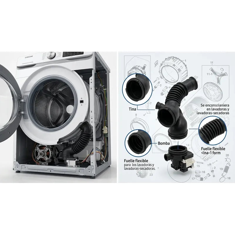 Manguera De Tanque Lavado Y Secado Samsung Dc67-00293a