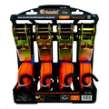 Pack De 4pcs Eslingas Cinta De Amarre Con Rachet 1x15' Naranja
