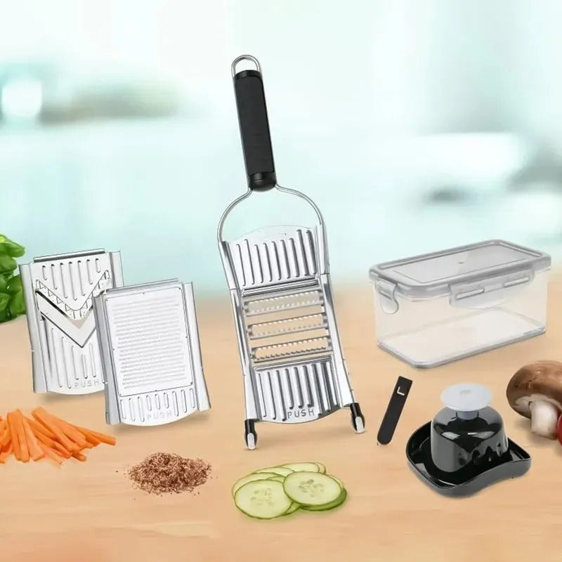 Rallador Multiuso 6 En 1 De Frutas Y Verduras, Marca Tasbel Negro