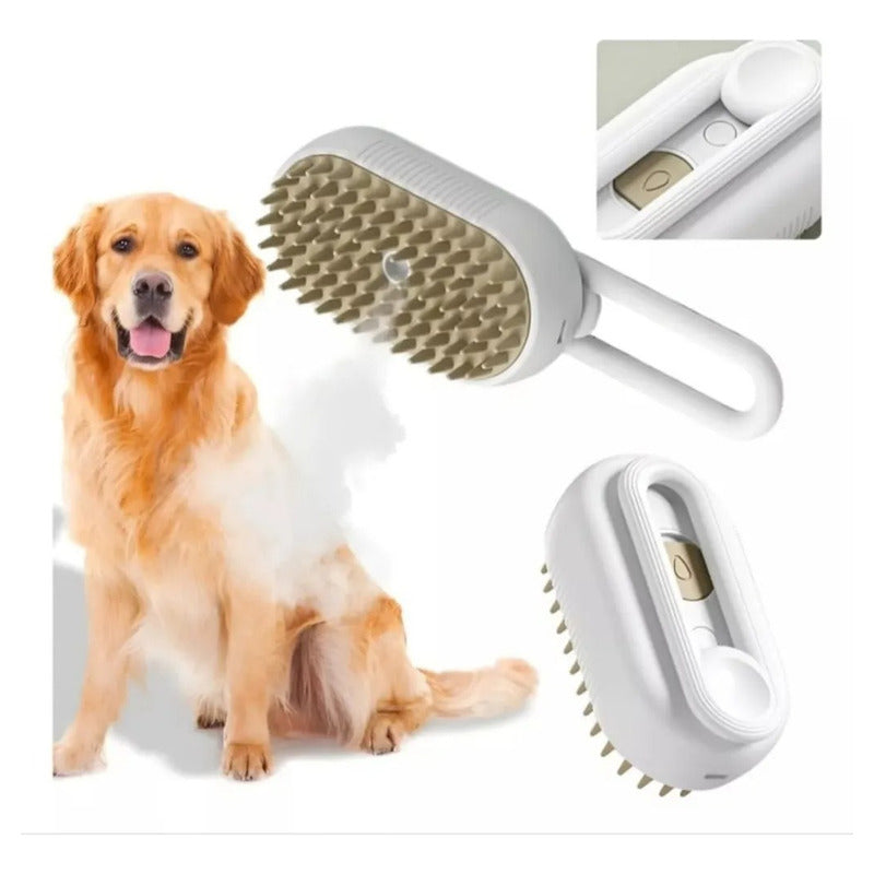 Cepillo A Vapor Automático Blanco Para Mascotas,quita Pelos Blanco