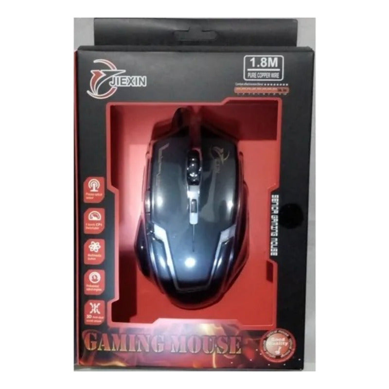 Mouse Gamer E-sports A9 Usb Luz Led, Marca Jiexien. Negro