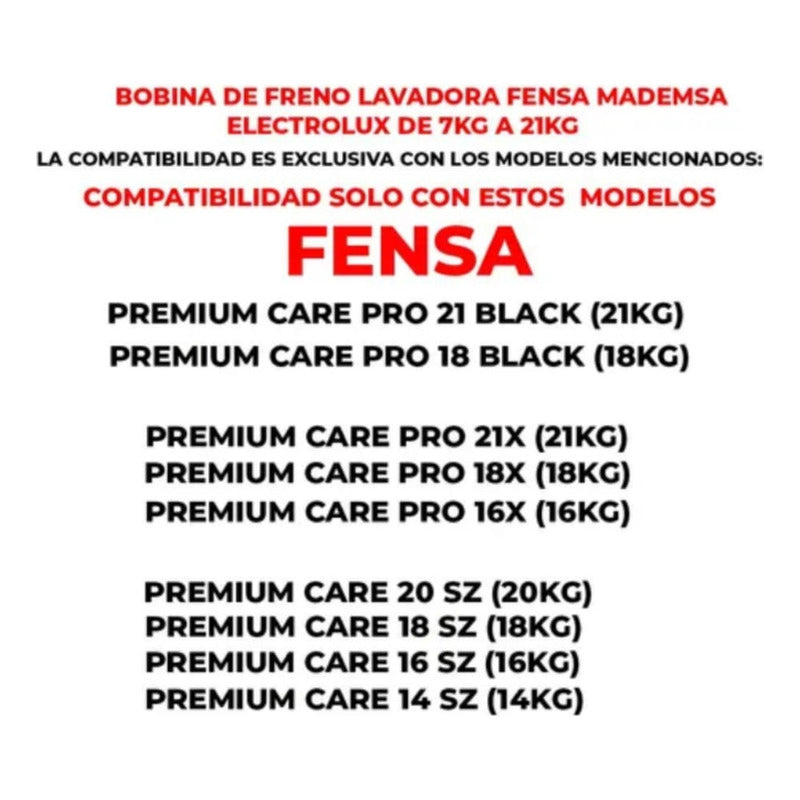 Repuesto Bobina Freno Para Lavadoras Fensa/mademsa Y Otras