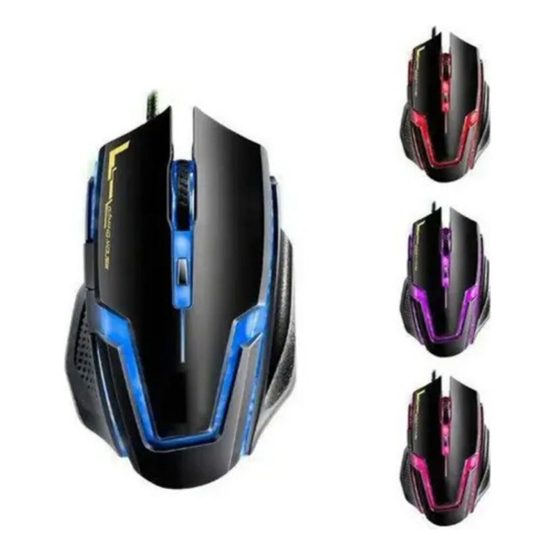 Mouse Gamer E-sports A9 Usb Luz Led, Marca Jiexien. Negro